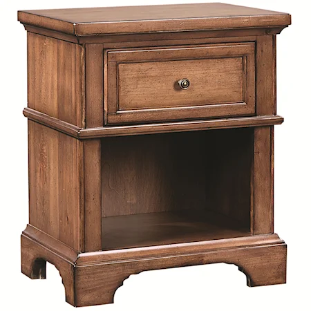 1 Drawer Nightstand with Open Compartment